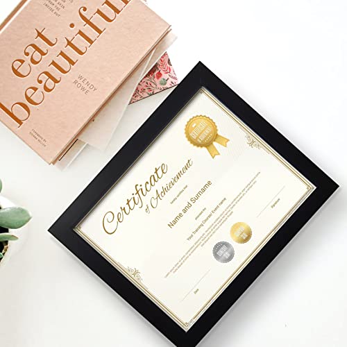SESEAT 8.5 x 11 Frame Certificate Document Frame Set of 6, Diploma Frame for Wall and Tabletop, Black