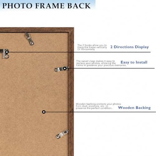 Wood 12x12 Picture Frame with 8x8 Mat, Display 8x8 with Mat or 12x12 Without Mat, Wood 12 by 12 Photo Frame, 12 x 12 Frame for Wall Hanging Display, Deep Brown, 3 Pack - size: 12x12 inch