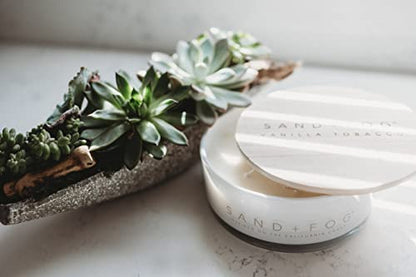 Sand + Fog Scented Candle - White Vanilla - Additional Scents and Sizes – 100% Cotton Lead-Free Wick - Luxury Air Freshening Jar Candles - Perfect Home Décor for Your Cocktail Table – 34 oz