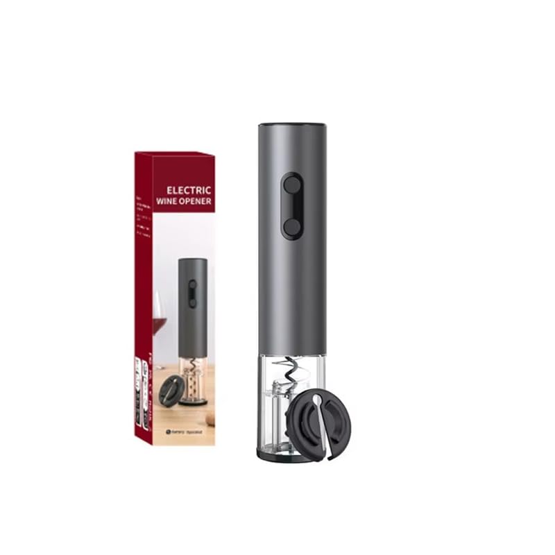 Electric Wine Opener, Battery-Powered Aluminum Alloy Bottle Opener with Silicone Buttons, Includes Foil Cutter for Safe and Easy Wine Opening Gifts for Wine Lovers - size: 1 PCS