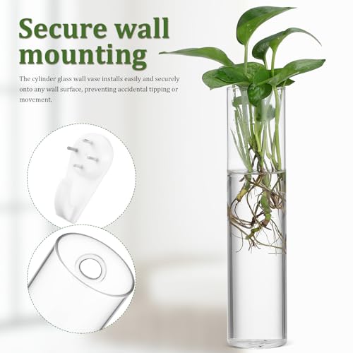 VALICLUD Vases Decor 2pcs Hanging Glass Cylinder Wall Propagation Station Set for Display Glass Tubes Accommodating Floral Compositions Modern Indoor Plants