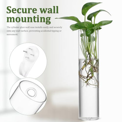 VALICLUD Vases Decor 2pcs Hanging Glass Cylinder Wall Propagation Station Set for Display Glass Tubes Accommodating Floral Compositions Modern Indoor Plants