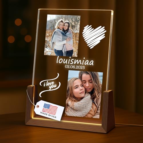 LOUISMIAA Customized Picture Frames with Night Light,Decorative Plaque Anniversary Birthday Mother’s Day Father’s Day Valentine’s Personalized Gifts for Boyfriend Girlfriend Couple Women Same Day Shipping - color: Style 05