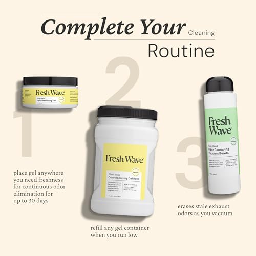 Fresh Wave Lemon Odor Eliminator Gel 3-Pk 7 oz - Air Freshener for Home | Plant-based essential oils. Lasts 15-30 days per jar. No plug-in needed. Pet-safe, closet and bathroom deoderizer. - size: 7 Fl Oz (Pack of 3)