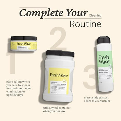 Fresh Wave Lemon Odor Eliminator Gel 3-Pk 7 oz - Air Freshener for Home | Plant-based essential oils. Lasts 15-30 days per jar. No plug-in needed. Pet-safe, closet and bathroom deoderizer. - size: 7 Fl Oz (Pack of 3)