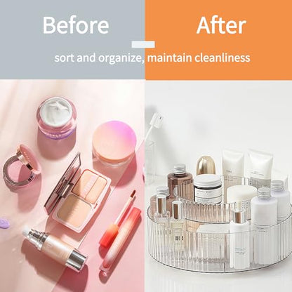 Plastic Lazy Susan Organizer,2 Tier Rotating Storage Turntable for Cabinet Clear Spice Rack,Makeup Spinning Organizer,Countertop Organizer for Kitchen,Pantry,Bathroom,Office - size: 11 Inch | 2 Tier