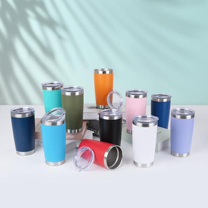 HASLE OUTFITTERS 20oz Stainless Steel Tumblers Bulk, Insulated Travel Cup with Lid, Double Wall Vacuum Coffee Mug for Cold & Hot Drinks 1 Pack, Light Pink - color: Light Pink-A, size: 1 Count (Pack of 1)