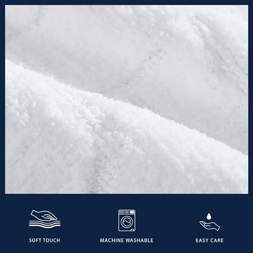Nautica - Bath Rugs, Soft & Absorbent Plush Bath Mat with Skid Resistant Backing, Oeko-Tex Certified (Nautica Logo White, 2-Piece) - color: Nautica Logo White