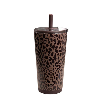 HydroJug Everyday Tumbler 20 oz, Ceramic-Lined Straw Cup, Brown Leopard - color: Brown Leopard, size: 20 Ounces