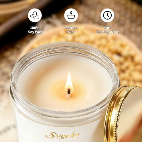 Sandalwood Scented Candle 7oz Soy Wax Jar Candle Long Burning Aromatherapy Candle for Home Bedroom Gift for Women Men Housewarming New Home Gift - size: Pack of 1