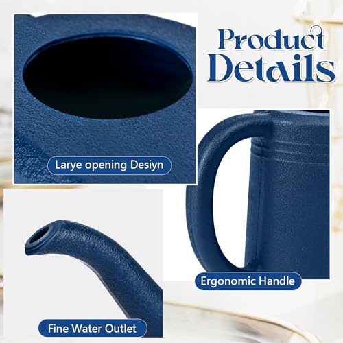 Watering Can for Garden Indoor Plants Outdoor Plant House Flower - 1/4 Gallon - Deep Blue - color: Blue