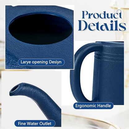 Watering Can for Garden Indoor Plants Outdoor Plant House Flower - 1/4 Gallon - Deep Blue - color: Blue