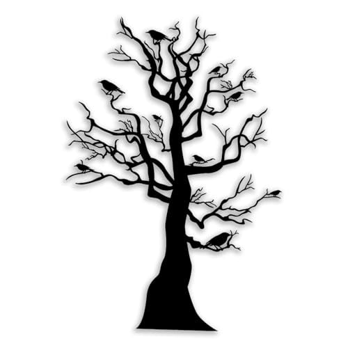 OPTYBVFD Trees Branches Birds Metal Wall Decor - Farmhouse Room Decor Wall Art Home Decor for Living Room, Bedroom, Dining Room, Bathroom, Office, Courtyard, Outdoor (Black)