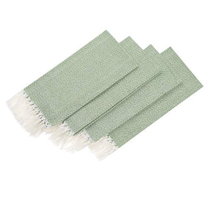 100% Cotton Hand Face Head Guest Gym Towel Set Washcloth Kitchen Tea Towel Dish Cloth Set of 4 (Green) - color: Green