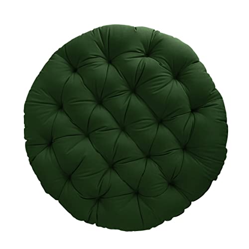 Sorra Home Tufted Papasan Cushion - Bucket & Moon Chair Comfy Round Cushion - Floor Pillow with Plush Foam for Indoor Furniture (Frame Not Included) - Hunter Green (44" x 44" x 4") - color: Hunter Green, size: 44 in x 44 in x 4 in