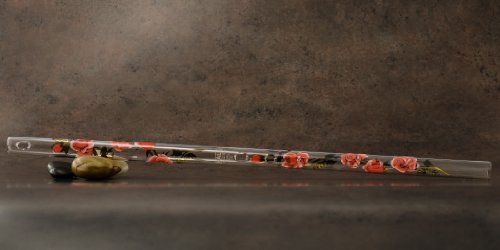 Hall Crystal Flute 22214 - Offset Glass Flute in D - Rose/Gold - color: Rose with Gold