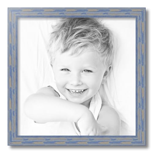 ArtToFrames 18x18 inch Deep Periwinkle Barnwood Frame Wood Picture Frame, 2WOM0066-56673-YBLU-18x18