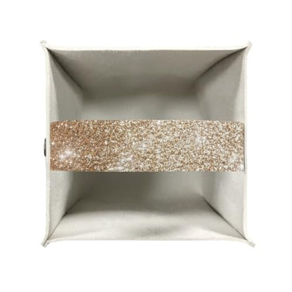 Gold Square Tissue Box Holder with Bottom Belt Foldable Napkin Facial Tissue Holder Dispenser Home Car Office Paper Organizer - color: Gold