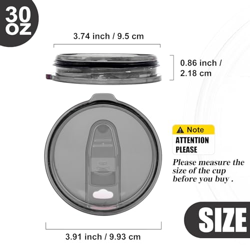 4 Replacement Lids for 30oz Stainless Steel Tumbler Lids - Only Replace The lid With A Top Diameter Of 3.91 inches (Bottom Diameter Of 3.74 inches) - color: 30OZ seal (2 Red + 2 Black)