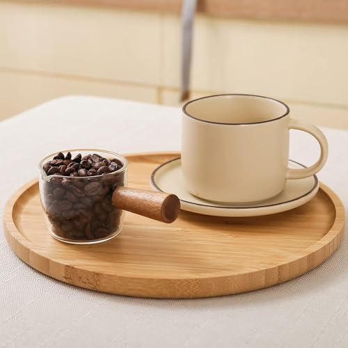 2 Pack Bamboo Saucer, 10.5 inch Plant Saucer, 10" Cactus Plant Tray, Round Bamboo Tray for Modern Ceramic Flower Pot, Planter Pot Tray, Also Use Cup Holder, Spoon Holder, Kitchen Utensil Rest - size: 10.5 Inch