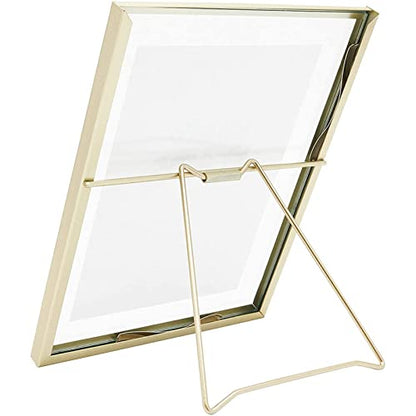 Juvale Gold Frame Floating Glass Picture Frames - 8-Pack 5x7-Inch, Gold Finish, Iron & Glass - Tabletop Home Decor & Pressed Flower Display