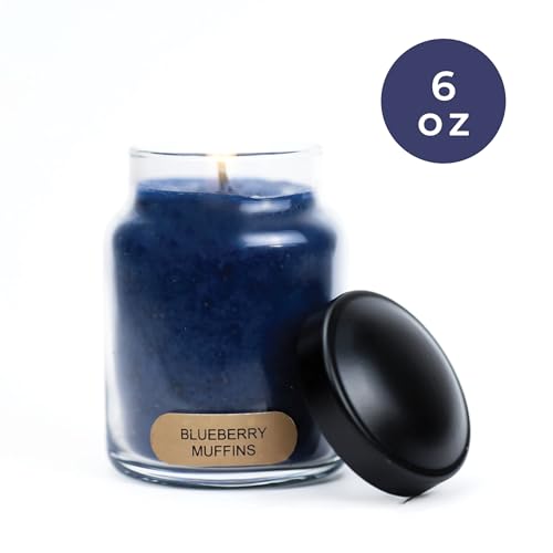 A Cheerful Giver - Blueberry Muffins Baby Scented Glass Jar Candle (6oz) with Lid & True to Life Fragrance Made in USA - size: 6 oz