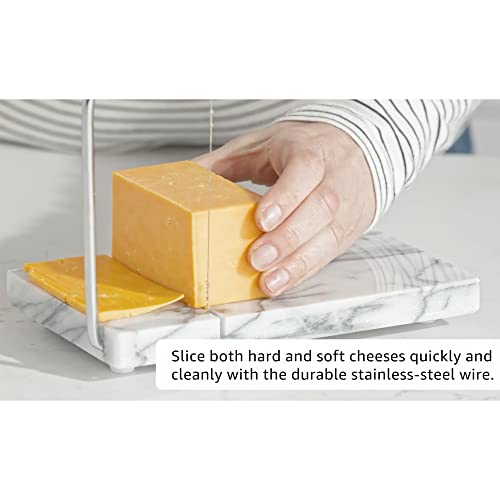 Fox Run 3852 Marble Cheese Slicer with 2 Replacement Wires, White, Medium