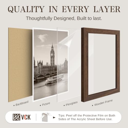 VCK 24x36 Poster Frames Brown - Wide Border Wood Picture Frame, Multi-Directional Display Family Photos, Office Prints, Studio/Gallery Art, Woodgrain Series, Wall Hanging, Set of 6 - color: Brown, size: 24 x 36