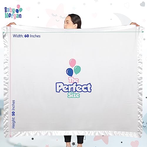 Thermal Waffle Knit Throw Blanket Satin Trim White 50" x 60" | Adult throw blanket with soft lightweight waffle knit design, satin trim & breathable layer for couch, bed & living room use. - color: White - Satin Trim