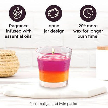 Glade 1-Wick 2in1 Scented Candle Jar, Hawaiian Breeze & Vanilla Passion Fruit, Air Freshener Infused with Essential Oils, 4.08 Oz, 3 Count