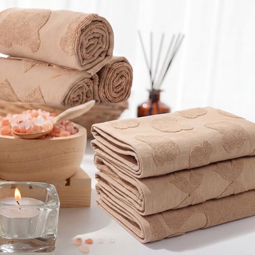 Hahafelt 3 Pack Cute Bear Hand Towels for Bathroom 100% Cotton Brown Decorative Bow Jacquard Weave Towels Absorbent Soft for Kitchen Bathroom Decor Gifts, 29.5 x 13.7 Inch - style: Bear