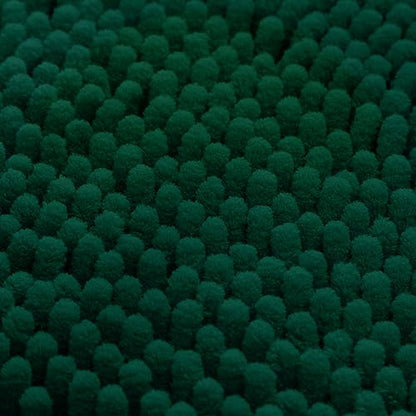HOMEIDEAS 3 Pieces Bathroom Rugs, Ultra Soft Non Slip Absorbent Chenille Toilet Bath Mat Set (Dark Green) - color: Green-dark Green, size: 17"x24"+20"x32"+U Shape 20"x24"