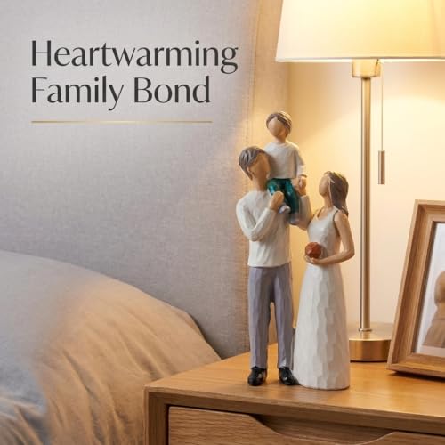 Family Figurines Home Decor Mother and Son Figurine Carved Wood Look Resin Statue 1st for New Mom First for New Dad Sweet New Parents Gifts