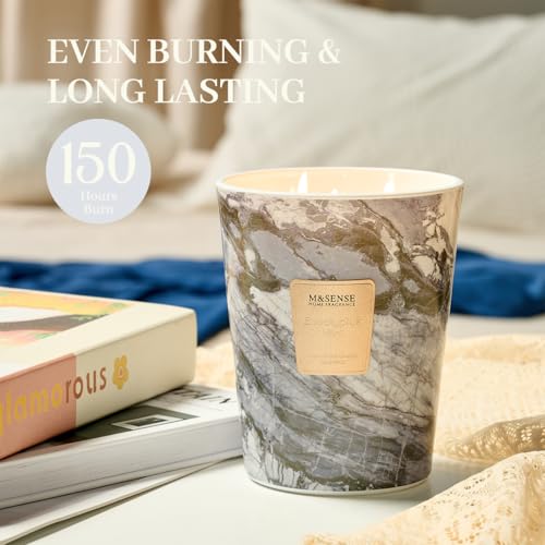 M&SENSE Extra Large Candle 35oz 150H EucalyptusMint Scented Candle, 3 Wick Highly Scented Jar Candle, XL Candles Gift for Stress Relief, Meditation, Yoga - color: EucalyptusMint, size: Large