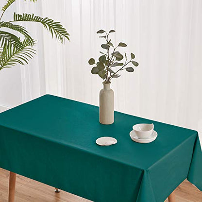 NLMUVW Teal Square Vinyl Tablecloth, 100% Waterproof Oil Proof PVC Table Cloth Wipe Clean Table Cover for Kitchen Dining Picnic, 48 x 48 Inch - color: Teal, size: 48" x 48" (Square)