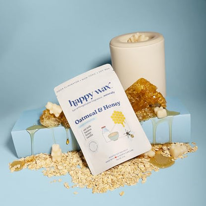 Happy Wax Odor Eliminating Scented Soy Wax Melts – Oatmeal & Honey – Pet-Safe, Non-Toxic, Perfect for Use with Wax Warmers - for Home Fragrance & Freshness - 4 oz Pouch - color: Oatmeal & Honey