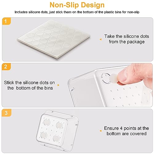 SMARTAKE 13-Piece Drawer Organizers with Non-Slip Silicone Pads, 5-Size | Clear Desk Bathroom Drawer Organizer Trays Storage Tray for Makeup, Jewelry, Utensils in Bedroom Dresser, Office and Kitchen - size: 13 PCS