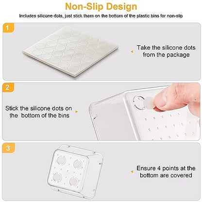 SMARTAKE 13-Piece Drawer Organizers with Non-Slip Silicone Pads, 5-Size | Clear Desk Bathroom Drawer Organizer Trays Storage Tray for Makeup, Jewelry, Utensils in Bedroom Dresser, Office and Kitchen - size: 13 PCS