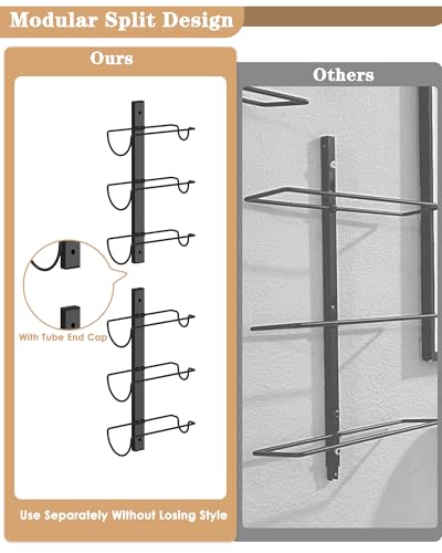 X-cosrack DIY 12 Bottles Wall Mounted Wine Rack, Detachable Wine Storage Organizer, Used Alone or A Set of 4, Wall Wine Display, for Kitchen, Dining Room, Bar, Wine Cellar - size: 1 Pack (12 Bottles)