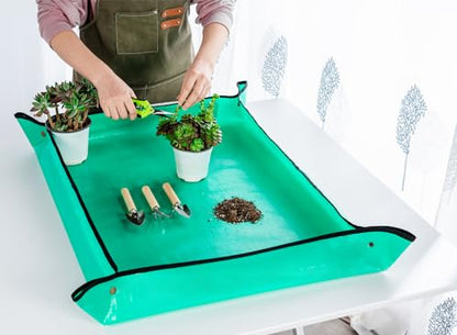 Josteve Plant Repotting Mat, 5Pcs Succulent Tools Mini Garden Small Gardening Tools Indoor, Pruning Shear Gardening Scissor, Hand kit for Bonsai, Cactus, Fairy, Houseplant Transplanting, Seedling - style: Country Rustic Garden Tools