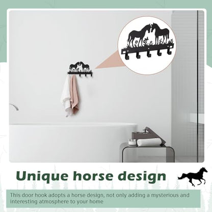Reallnaive Horse Over the Door Hooks Bathroom Decor Hanger Wall Mount Rack Holder for Towel, Hat, Coat, Cloth, Keychain, Bag, Christmas Party Gift - style: Horse