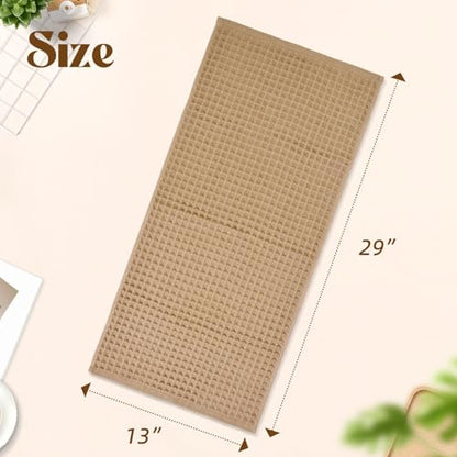 Jacquotha Waffle Bathroom Hand Towels 5-Piece (Tan) | Cotton, Soft, Lightweight, Lint Free, 13” x 29” - color: Tan