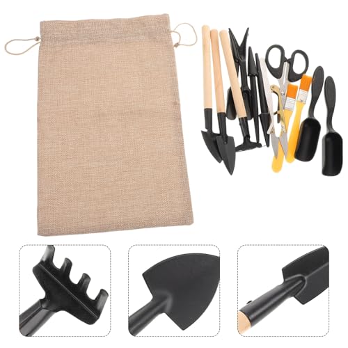 Happyyami 15pcs Mini Gardening Tool Kit for Succulents and Indoor Plants, Portable Small Transplanting and Weeding Hand Tools Set for Bonsai Cultivation and Flower Pot Care