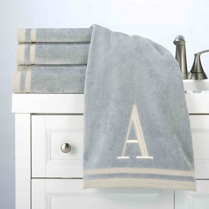 Avanti Linens - Towel Set, Soft & Absorbent Cotton, Embroidered Bathroom Decor, Set of 5 (Monogram Collection, Initial A) - style: A