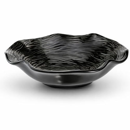 Decorative Bowl, 8" Black Ceramic Decor for Coffee Table & Entryway | Modern Home Decor, Tabletop Bowl