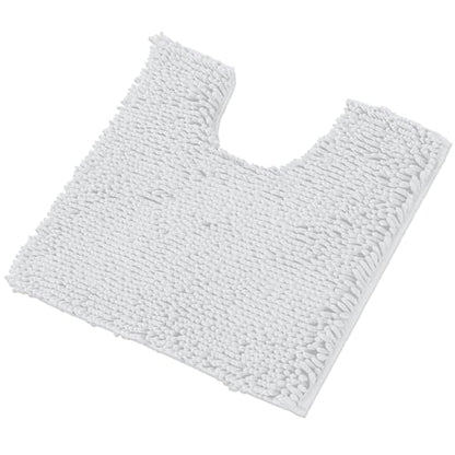 LuxUrux White Bath Mat-Extra-Soft Bath Shower Bathroom Rug,1'' Chenille Microfiber Material, Super Absorbent Shaggy Bath Rug. Machine Wash & Dry (20 x 20 inch, White) - color: White, size: 20'' X 20'' U