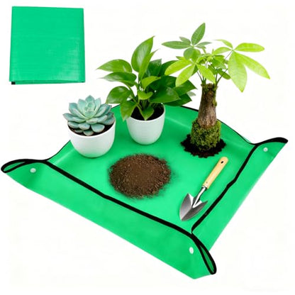 Repotting Mat for Indoor Plant Transplanting and Mess Control, Thickened Waterproof Potting Tray Foldable Succulent Potting Mat Portable Gardening Mat Garden Gifts for Women & Men, 27"x 27"