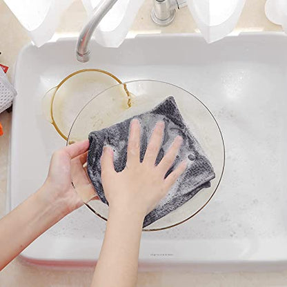 100% Cotton Waffle Weave Kitchen Dish Cloths, 6 Pack Quick Drying Dish Towels, Ultra Soft Absorbent, 12x12 Inches, Dish Rags for Drying Dishes & Daily Kitchen Use (Dark Grey) - color: Dark Grey