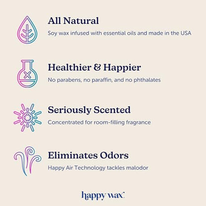Happy Wax Odor Eliminating Scented Soy Wax Melts – Blooming Vanilla – Pet-Safe, Non-Toxic, Perfect for Use with Wax Warmers - for Home Fragrance & Freshness - 4 oz Pouch - color: Blooming Vanilla