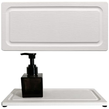 2 PCS Water Absorbing Stone Trays for Bathroom Sink Fast Drying Coasters | 9.5" x 4.7", Vanity Tray, Diatomaceous Earth Mat, Hand Soap Holder with Anti-Skid Feet, Kitchen Counter, Sink Caddy Organizer - color: 9.5" X 4.7" White